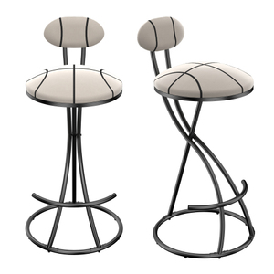 Luxurious Modern High-End Island <b>Bar</b> Chair Set of <b>2</b> Simple Home Designer High <b>Stool</b> Steel Metal Backrest for Hotel Use Kitchen - Product Image 5