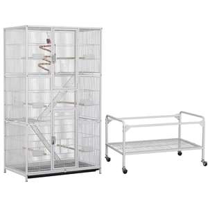OEM ODM Vente en gros Cage à oiseaux extra <span class=keywords><strong>large</strong></span> de 69 pouces Cage à perroquet en métal pour animaux de compagnie avec support mobile et roues - Product Image 1