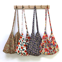 Nouveauté : Sacs bandoulière en toile à motifs floraux, cabas d'été quotidiens à fermeture éclair, logo personnalisé, vente en gros
