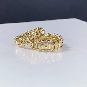 Fashion Wide and Narrow Bullet-shaped Rivets <strong>Thick</strong> Plated Unisex Couple's <strong>Ring</strong> - Product Image 6