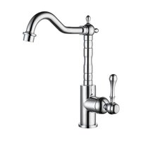 Robinet de lavabo HONGDEC en or, commande à levier unique, eau chaude et froide, sortie d'eau incurvée pivotante à 360°