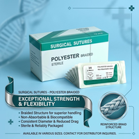Fil de suture chirurgical en polyester tressé non résorbable à haute sécurité de nœud pour la vente en gros