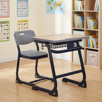 Conjunto de Silla y Escritorio para Aula, Muebles Escolares Modernos Modulares, Metal Ecológico, Cómodo, Seguro y Duradero para la Educación Infantil