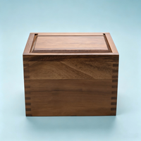 Boîte à recettes en bois d'acacia avec séparateurs, 2 compartiments, ensemble de boîtes porte-cartes en bois