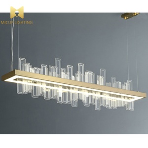 Lampadario LED Postmoderno Creativo in Acciaio Inox per Tavolo da Pranzo Lungo, Lampada a Sospensione Minimalista Moderna Nordica - Product Image 4