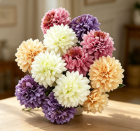 Fleurs artificielles en soie Camélia faites à la main Snail Garden, lot de 12, 4 couleurs, avec cordelette + carte de vœux, grand format pour mariage et Thanksgiving