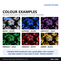 Lot de 7 dés modernes en résine liquide transparente à paillettes, faits à la main, couleur personnalisée, à bords vifs, polyédriques, pour DND RPG