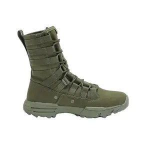 Yakeda botas masculinas para treino, botas de couro na altura do tornozelo, para combate, com askeri bot, preto e verde, de segurança