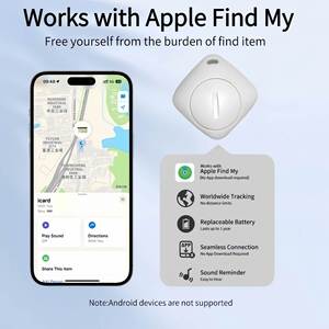 Traceur GPS intelligent anti-perte pour animaux de compagnie, clés, portefeuilles, sacs et valises - Bluetooth, compatible avec la fonction Localiser de l'iPhone, étanche IP65, protection de la vie privée - Product Image 1