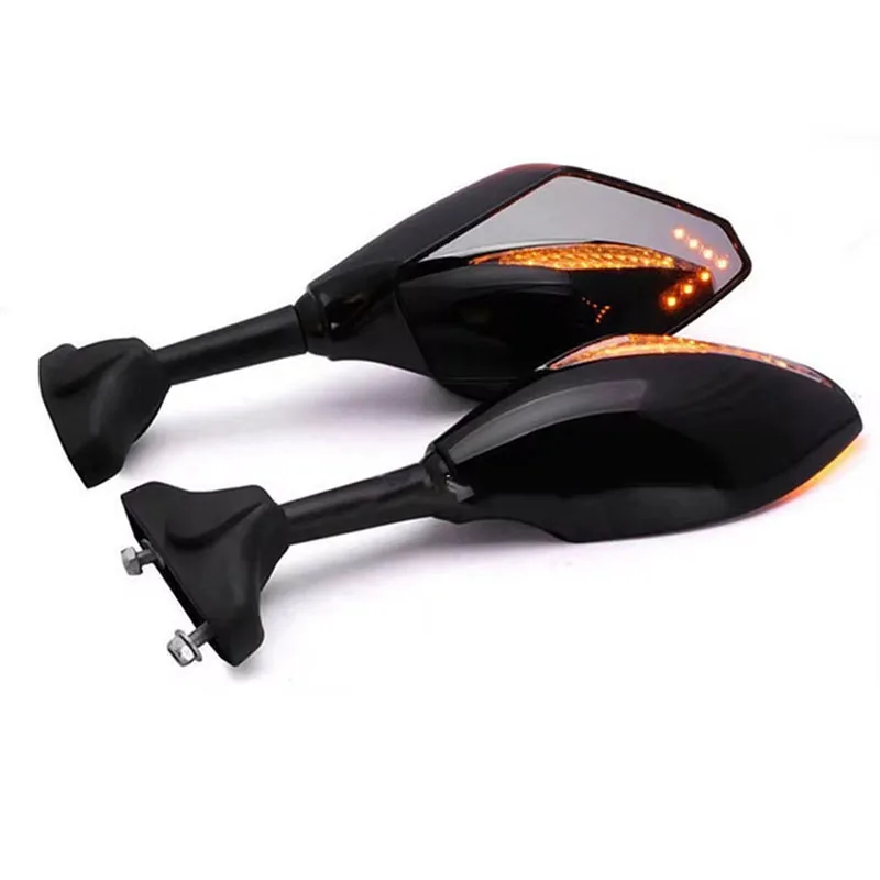 MISS MOLY Rétroviseurs Moto Clignotants LED Flèche – Noir Mat + Lentille Fumée Pour CBR, GSXR, YZF
