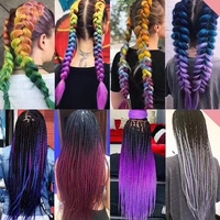 Extensions de cheveux synthétiques tressées violettes de 82 pouces, fibres haute température, teintes, 165g, pré-étirées, mèches à tresser, vente en gros