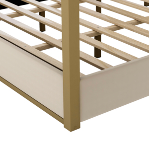 Modern King <b>Size</b> Adjustable Convertible Velvet Upholstery Canopy Platform <b>Bed</b> Wood Frame Headboard for Bedroom Home Furniture - Product Image 2