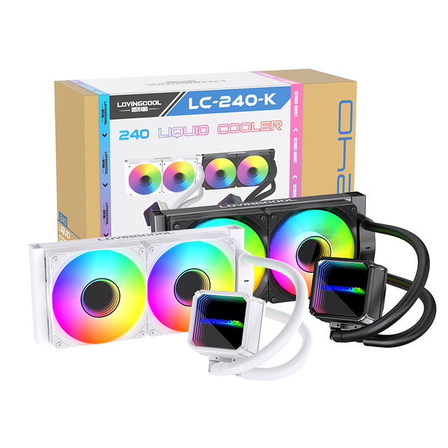 Lovingcool Hot Sale Strong Pump Head Copper Base Integrated 240mm Water Cooler Gaming Computer CPU AIO Liquid PC Cooler for AMD