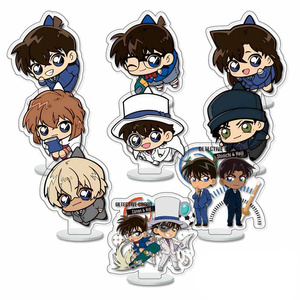6CM 9 unids/set accesorios artesanías de plástico <span class=keywords><strong>Detective</strong></span> <span class=keywords><strong>Conan</strong></span> Kudou Shinichi Mouri Ran figura acrílico Anime soporte placa - Product Image 1