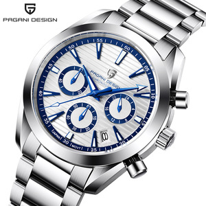 Pagani Design Men's Chronograph Quartz <b>Watch</b> Stainless Steel Band Blue Dial Date Luminous Hands 12mm <b>Case</b> - Product Image 5
