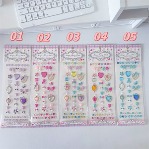 Fée <span class=keywords><strong>baguette</strong></span> autocollants enfants et filles coeur princesse vent décoratif visage autocollants scène maquillage clignotant cristal autocollants - Product Image 6