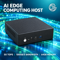 Desain Pendingin Aktif Output HDMI Ganda Host Komputasi AI Edge Komputer Edge Ringkas untuk Pemantauan Lini Produksi