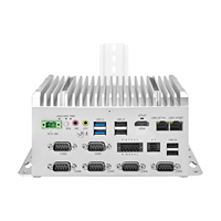 Mini PC CWWKIPC sin ventilador J6412, 2 puertos Gigabit LAN, 6 puertos RS232/RS485/RS422 COM, 6 puertos USB, montaje en carril DIN, GPIO, computadora industrial integrada.