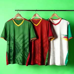 Afrika Uluslar Kupası Kamerun Futbol Forması 26-27 Oyuncu Versiyonu İç Saha/Dış Saha Boyalı Kumaş %100 Polyester Esnek Unisex Spor Üstü - Product Image 6