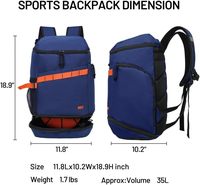 Mochila Deportiva Grande con Compartimento para Balones de Baloncesto y Fútbol, Bolsa para Equipamiento con Cierre, 20-36L, Unisex, para Atletas, OEM, Fábrica en Vietnam