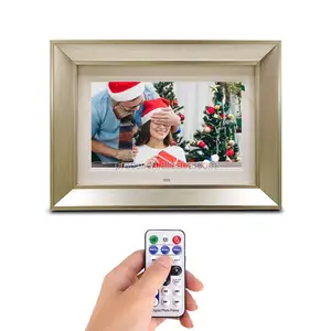 High Quality Wall Mount Hang 10 Inch Digital Art Frame Lcd Tv Wooden Frame Digital Photo Frames With Remote Control