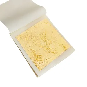 24K Gold Leaf 99.99% 100 Sheets Pure Gold Face Mask Food Gilding 3.8 x 3.8  cm
