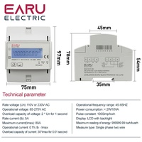 Compteur d'énergie bidirectionnel monophasé intelligent Tuya Wifi Zigbee 110V 220V 80A avec minuterie et moniteur de consommation électrique EA4161C-BI
