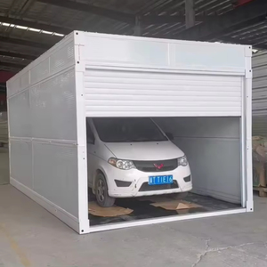 Garage mobile pliable en acier moderne avec porte coulissante, isolé, pour extérieur, avec toilettes, taille personnalisable - Product Image 5