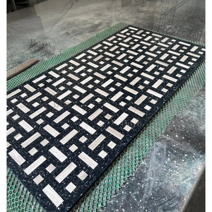 Espaces intérieurs publics des aéroports, centres commerciaux, mosaïques modernes, <span class=keywords><strong>carreaux</strong></span> <span class=keywords><strong>de</strong></span> terrazzo noirs polis - Product Image 4