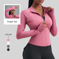 Veste de sport zippée grande taille en spandex/polyester, extensible dans les quatre sens, respirante, séchage rapide, coupe ajustée, vêtements de yoga pour femmes, OEM et ODM personnalisés