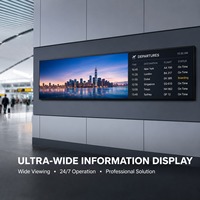 Écran LCD ultra-large à cadre fin pour affichage numérique commercial, CMS basé sur le cloud, prise en charge de la taille personnalisée, OEM/ODM