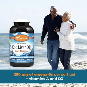Private Label Cod Liver Oil Gems Softgel Organizer Vitamins Supplements Omega 3 Fish Oil Capsules