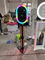 Kiosque photo portable pour iPad pour la location de mariages, support métallique avec anneau lumineux LED