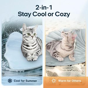 <b>Leaf</b> Shaped Pet Cooling Mat <b>Light</b> Blue Cotton Washable Non Slip For Cat Summer Use - Product Image 2