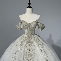 Robes de mariée Jancember JFH135 à paillettes, épaules dénudées, dentelle brodée, robes de bal