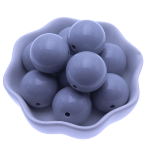 Gray Color Large 20MM Chunky <strong>Gumball</strong> Round Acrylic Beads - Product Image 1