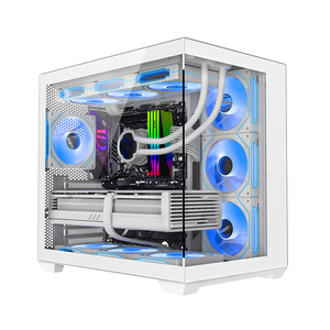 Новый дизайн, белый корпус ATX/M-ATX/<span class=keywords><strong>ITX</strong></span> PC Mid Tower, корпус для настольного компьютера, игровой корпус с закаленной стеклянной боковой панелью - Product Image 2