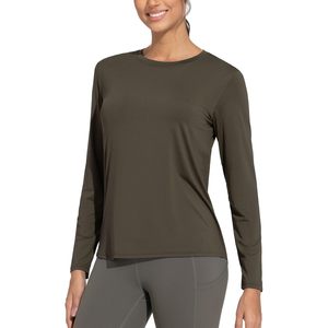 Camiseta Deportiva de Manga Larga para Mujer FOXA, Cuello Redondo, Transpirable, de Secado Rápido, para Yoga y Running - Product Image 1