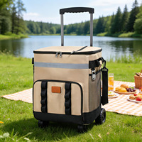 Glacière roulante portable pour pique-nique en extérieur, sac isotherme à roulettes pour voiture, boîte isotherme pliable en tissu Oxford 35L