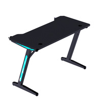 Bureau de jeu en forme de Z 47 po Bureau de jeu d'ordinateur Bureau à domicile Table de travail peu encombrante Parfait pour les hommes qui jouent et travaillent