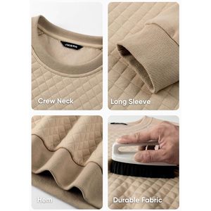 FOXA Sweat-shirt à col rond pour homme, doublure polaire, manches raglan, chaud, décontracté, manches longues pour l'hiver - Product Image 5