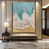 Cuadro Grande 3D de Paisaje Costero, Arte Texturizado, Lienzo Abstracto, Decoración de Pared, Regalo para la Inauguración de una Casa