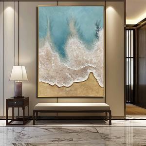 Grande Peinture Murale 3D Côtier, Toile d'Art Texturée Abstraite, Décoration Murale pour la Maison, Cadeau Idéal pour l'Agencement - Product Image 6