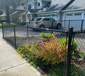 4ft H X 10ft Vinyl Coated Steel Drive-thru Chain Link Fence Gate With Mesh Size 2" Chain Link Fencing