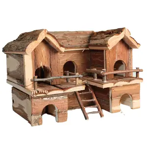 Château luxueux grand Hamster Cage en bois décoration maison Hamster maison de jeu pour Hamster