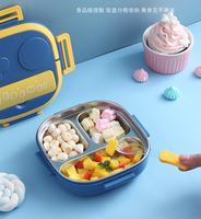 Assiette à dîner pour enfants en acier inoxydable 304, assiette compartimentée pour bébé pour la maternelle, boîte à bento pour étudiants