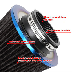 Filtro de aire de 76 mm de alto flujo con cabezal tipo hongo universal para modificación y mejora de automóviles - Product Image 2