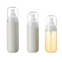 Flacon pompe personnalisé en PET de 100 ml en forme de capsule pour cosmétiques, crème solaire, nettoyant visage, brume fine, impression sérigraphique, logo personnalisé
