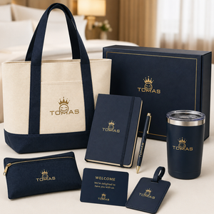 Premium Resort Promotion Souvenir Set With Tote <b>Cup</b> Notebook And Towel <b>For</b> Hotel Sales Activities And Events - Product Image 2