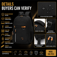 Sac à dos pour ordinateur portable OEM personnalisé grande capacité avec rangements multicouches et tissu Oxford pour les trajets quotidiens, les études et les voyages